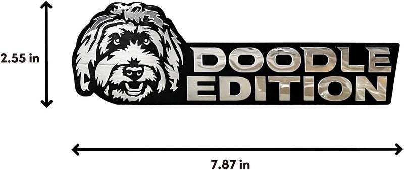 Queenik Doodle Dog Edition 3D Car Badge, Laser Cutting Metal Emblem, Cute Dogs Decals - Image 3